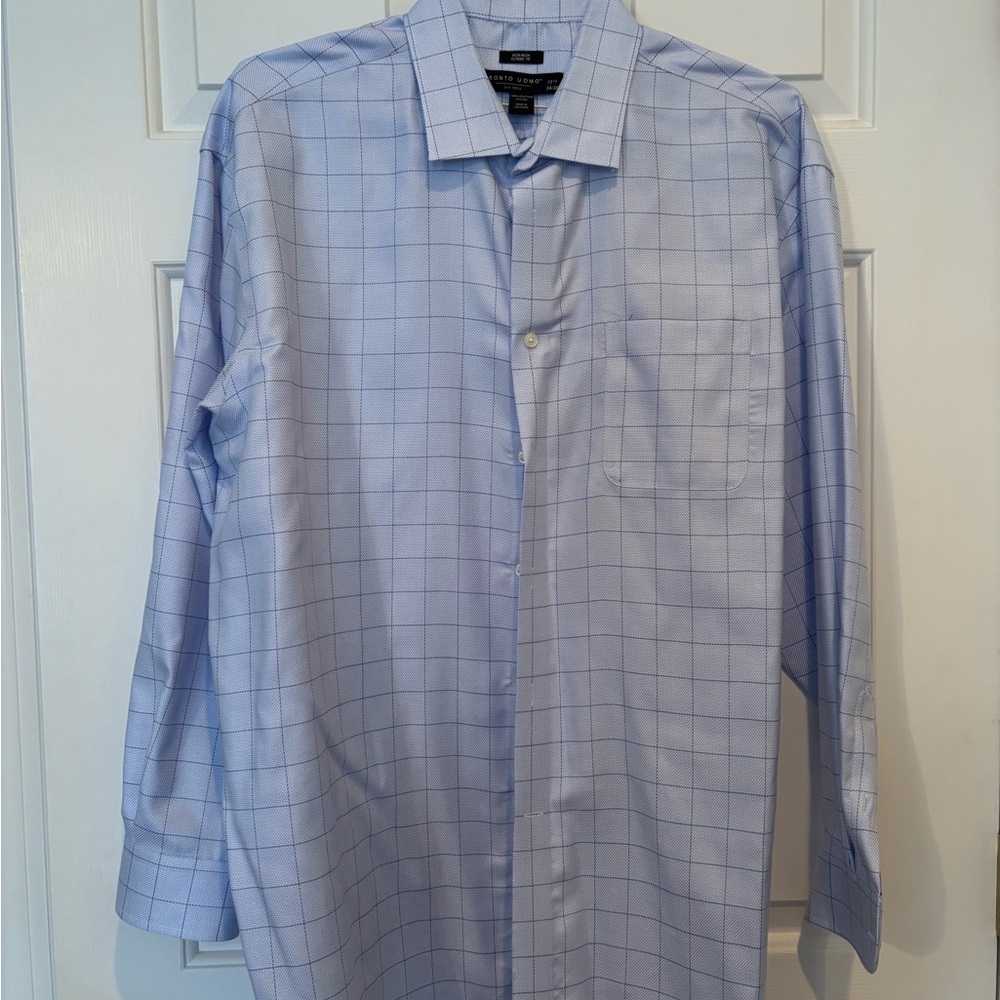 Pronto Uomo Light Blue Grid Dress Shirt